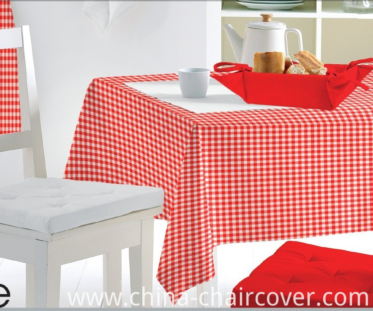 Plaid Style PVC Material Printed Plastic Tablecloth